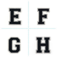 Frottee Aufnäher Buchstabe A-Z | Schwarz,...