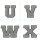 Frottee Buchstabe Aufnäher A-Z | Grau, Weiß, Schwarz | 9,5 cm hoch | Varsity Letter