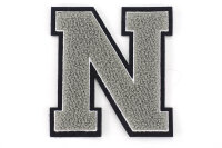 Frottee Buchstabe Aufnäher A-Z | Grau, Weiß,...