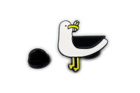 Pin "Pommes-Dieb" Möwe | Weiß Schwarz