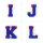 Kleine Frottee-Aufnäher | Buchstabe 4,2 cm hoch | Blau, Rot, Weiß |