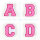 Kleiner Buchstaben Aufnäher 4,2 cm hoch | Frottee Rosa, Pink, Weiß |