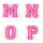 Kleiner Buchstaben Aufnäher 4,2 cm hoch | Frottee Rosa, Pink, Weiß |