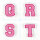Kleiner Buchstaben Aufnäher 4,2 cm hoch | Frottee Rosa, Pink, Weiß |
