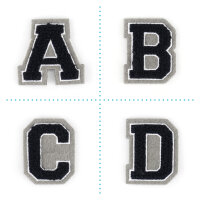 Aufnäher Buchstabe Frottee klein 4,2 cm hoch |...