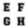 Aufnäher Buchstabe Frottee klein 4,2 cm hoch | Schwarz, Weiß, Grau |
