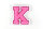 Kleiner Buchstaben Aufnäher 4,2 cm hoch | Frottee Rosa, Pink, Weiß | K