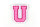Kleiner Buchstaben Aufnäher 4,2 cm hoch | Frottee Rosa, Pink, Weiß | U