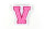Kleiner Buchstaben Aufnäher 4,2 cm hoch | Frottee Rosa, Pink, Weiß | V