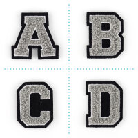 Kleiner Aufnäher Buchstabe 4,2 cm hoch | Grau,...
