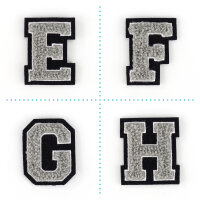 Kleiner Aufnäher Buchstabe 4,2 cm hoch | Grau,...