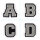 Kleiner Aufnäher Buchstabe 4,2 cm hoch | Grau, Weiß, Schwarz | Frottee |