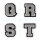 Kleiner Aufnäher Buchstabe 4,2 cm hoch | Grau, Weiß, Schwarz | Frottee |