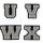 Kleiner Aufnäher Buchstabe 4,2 cm hoch | Grau, Weiß, Schwarz | Frottee |