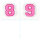 Kleine Aufnäher Zahl 4,2 cm hoch | Frottee Rosa, Pink, Weiß |