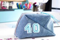Kleine Aufnäher Zahl 4,2 cm hoch | Chenille Frottee Türkis, Petrol, Weiß |