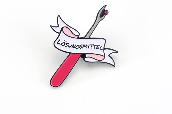 "LÖSUNGSMITTEL" Emaille-Pin Nahttrenner | Sonderedition | Rosa & Pink