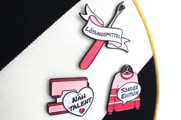 3er-Set Emaille-Pins | Sonderedition mit Schriftzügen | Rosa & Pink