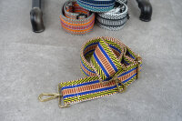 Jacquard-gewebter Taschengurt | Gelb bunt gestreift |...