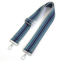 Jacquard-gewebter Taschengurt | Blau bunt gestreift |...