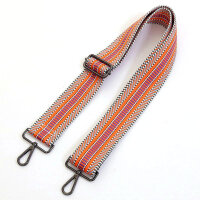 Jacquard-gewebter Taschengurt | Orange bunt gestreift |...
